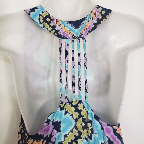 Aqua Tank Top Womens Size XS Printed Multicolor Racerback Printed 100% Rayon - Picture 4 of 8